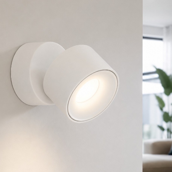Applique led cct orientabile bianco 8w 3000k 4000k 6000k camera perenz