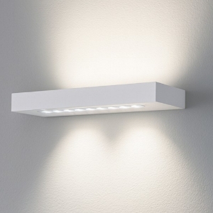 Applique mensola bianca led biemissione 16w 3000k moderna bed perenz