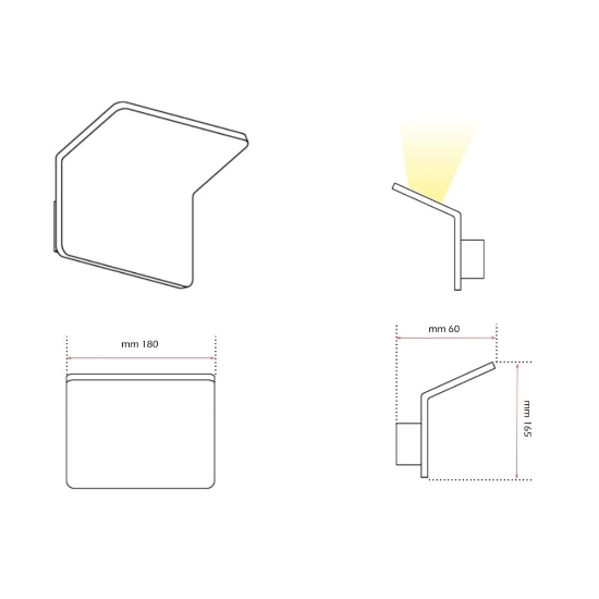 Isyluce applique led 12w 3000k bianco moderna