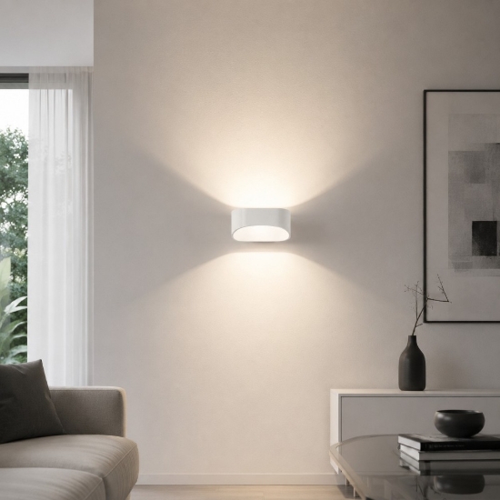 Applique led 10w 3000k bianca design moderna isyluce
