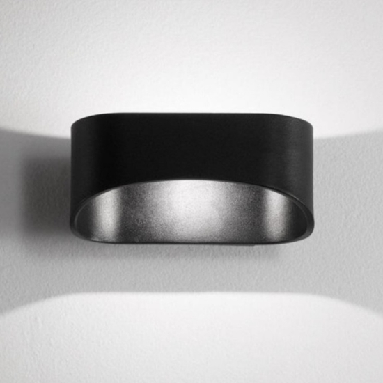 Applique isyluce nero led 10w 3000k per interni moderna