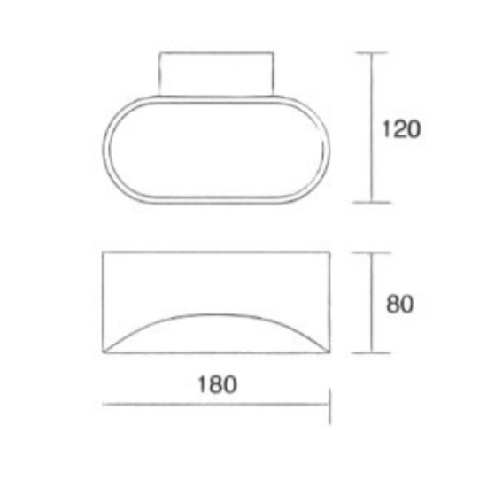 Isyluce applique nera design moderno led 10w 4000k