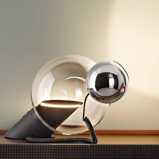 Lampada da tavolo design stilnovo gravita led 3000k dimmerabile