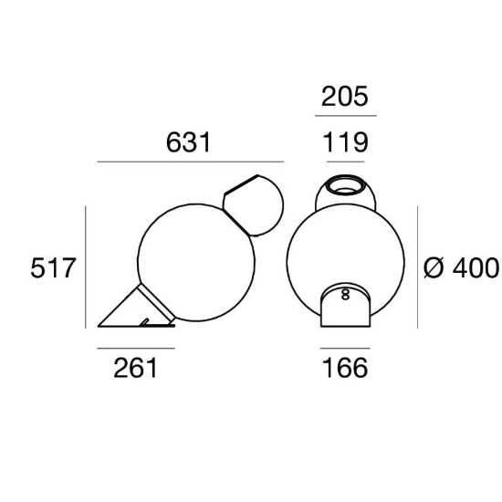 Lampada da tavolo design stilnovo gravita led 3000k dimmerabile