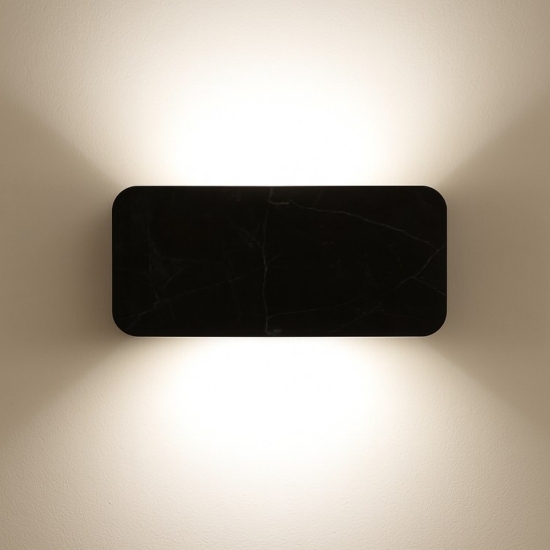 Linea light applique gemini w1 nera led 14w 2700k bi emissione