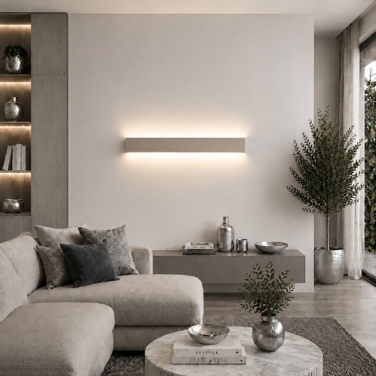 Applique tortora 65 cm led 43w cct 3000k 4000k rettangolare moderna per soggiorno