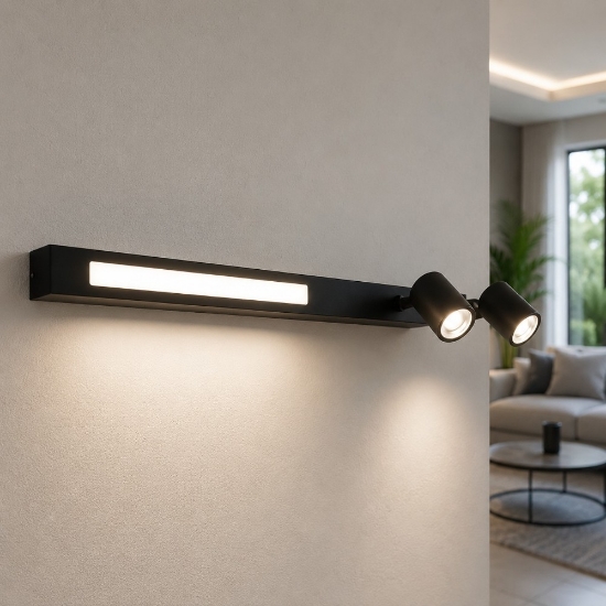 Applique da parete con due spot orientabili led 3000k