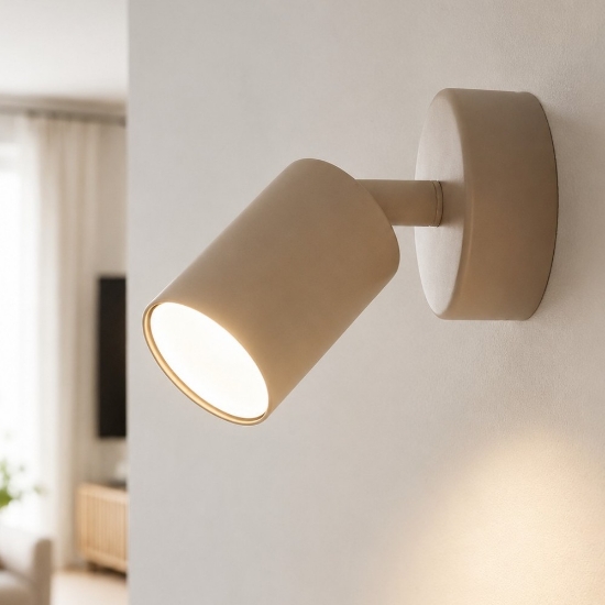 Applique con faretto sabbia orientabile da parete soffitto