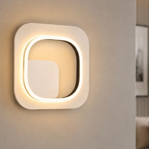 Applique led oro nero quadrato design moderno 12w 3000k dimmerabile