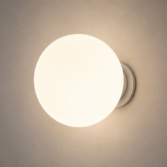 Affralux applique potiri moderna sfera vetro bianco 25cm