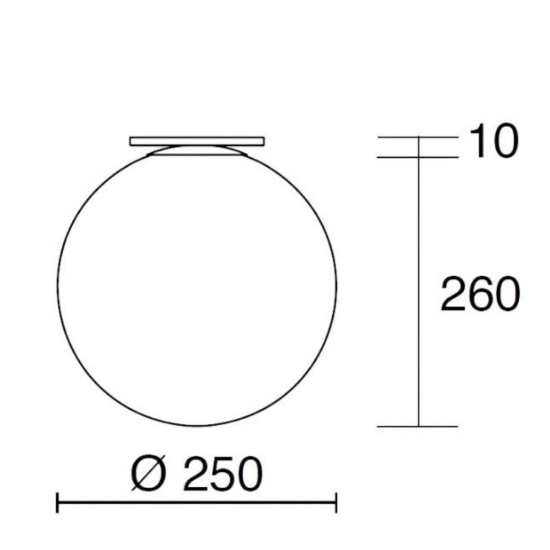 Affralux applique potiri moderna sfera vetro bianco 25cm