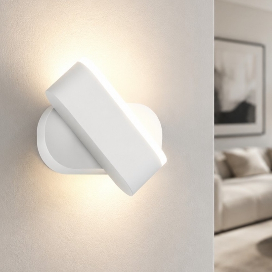 Applique bianco moderna girevole led 3000k perenz illuminazione candy