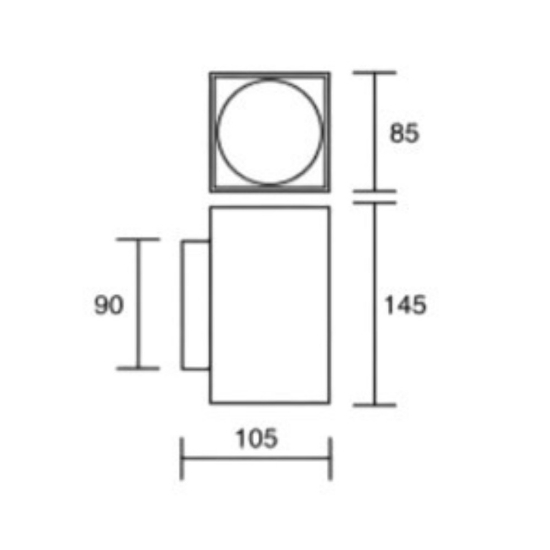 Applique per parete bianco quadrato luce biemissione