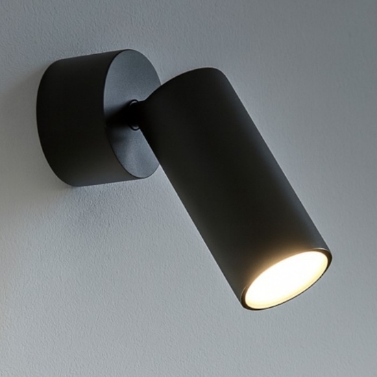 Applique led orientabile nero 10w 3000k isyluce focus slim
