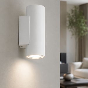 Applique da parete monoemissione birba linea light cilindro bianco gu10