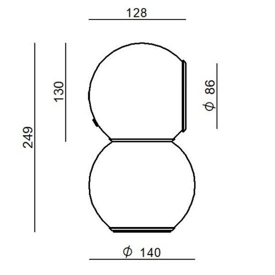 Abat-jour da comodino bianca design gravitino stilnovo led 3000k dimmerabile