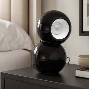 Stilnovo gravitino abat-jour lampada da comodino nera design orientabile led