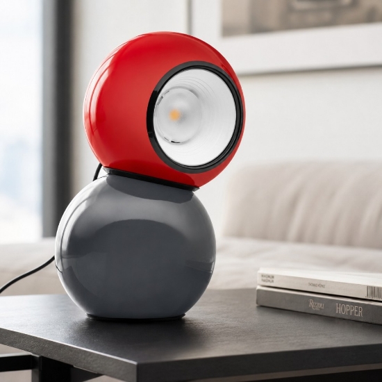 Gravitino stilnovo lampada da tavolo led 3000k grigio rosso dimmerabile
