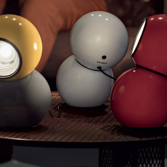Gravitino stilnovo lampada da tavolo led 3000k grigio rosso dimmerabile