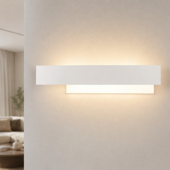 Applique 25w 3000k gea luce doha bianco moderna led