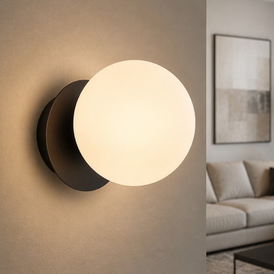 Vivida pearl applique bronzo vetro bianco design moderno led 8w 3000k