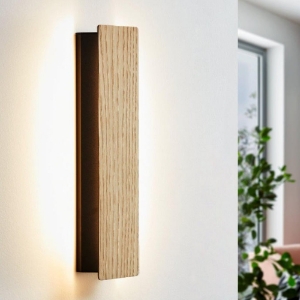 Eglo applique moderna rettangolare in legno led 12w 3000k