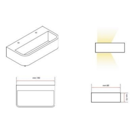 Isyluce applique da parete led 6w 3000k bianco moderna