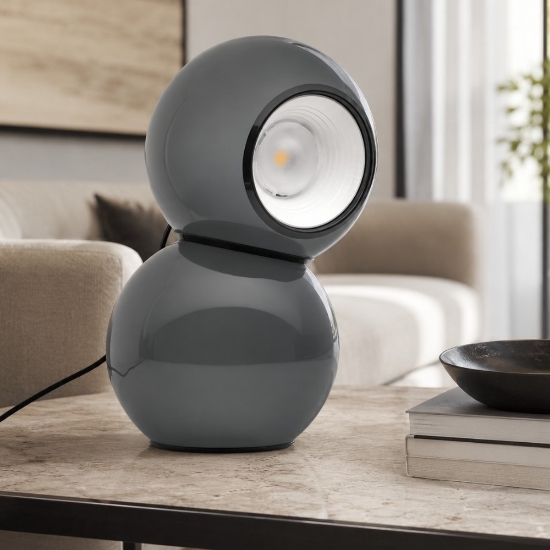 Lampada da tavolo design gravitino stilnovo grigio led 3000k