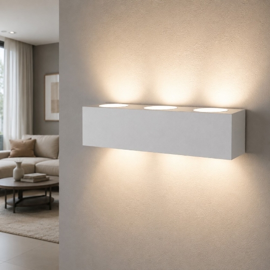 Grande applique led grigio moderna per pareti