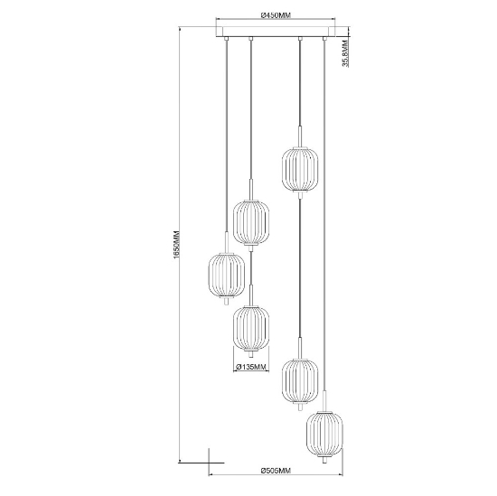 Lampadario a cascata moderno oro 6 luci vetro bianco led cct 3000k 4500k 6000k con telecomando