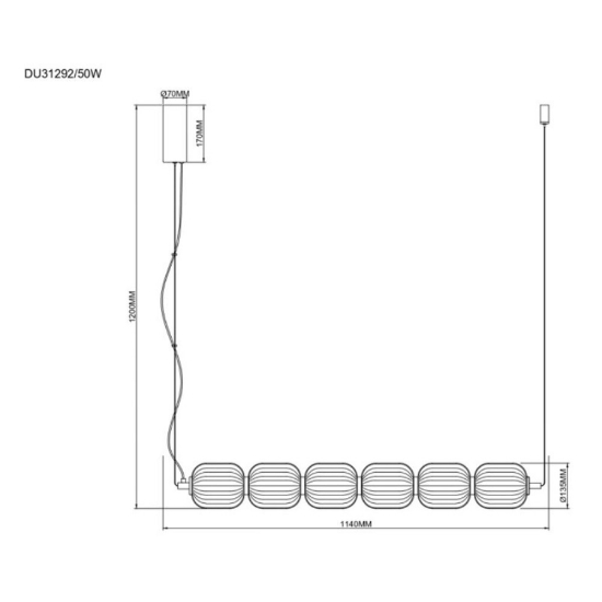 Lampadario per tavolo da pranzo contemporaneo vetro metallo oro led cct 3000k 4500k 6000k