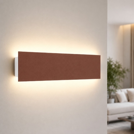 Applique ruggine led 16w cct 3000k 4000k rettangolare moderna luce indiretta a parete