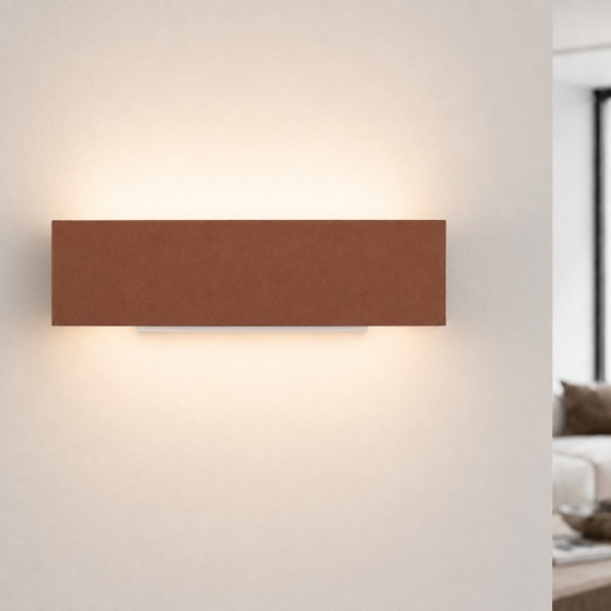 Applique ruggine led 16w cct 3000k 4000k rettangolare moderna luce indiretta a parete