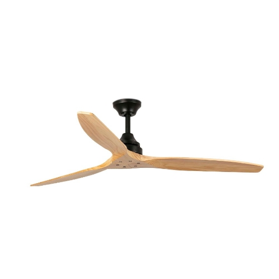 Ventilatore da soffitto nero pale legno smart wifi con telecomando fino a 28mq