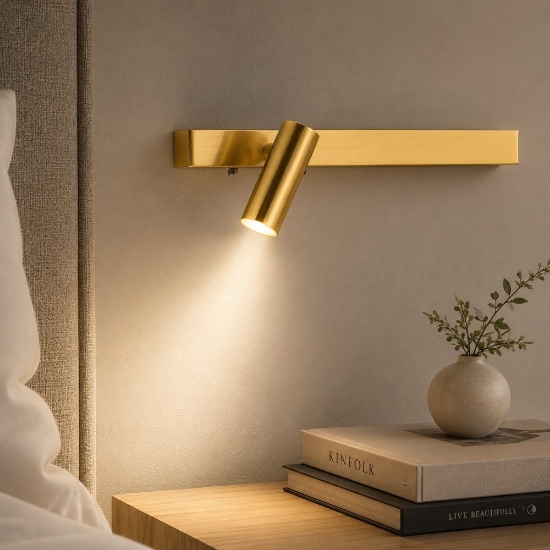 Applique per comodino camera da letto bonne nuit-1 ap ideal lux ottone led 6.5w 3000k