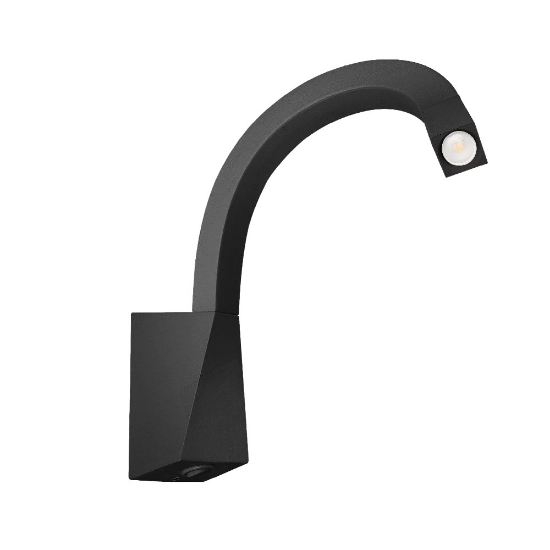 Applique linea light snake w3 led 2w 3000k nero con interruttore