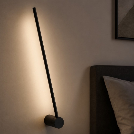 Applique camera da letto nera nera led 17w 3000k