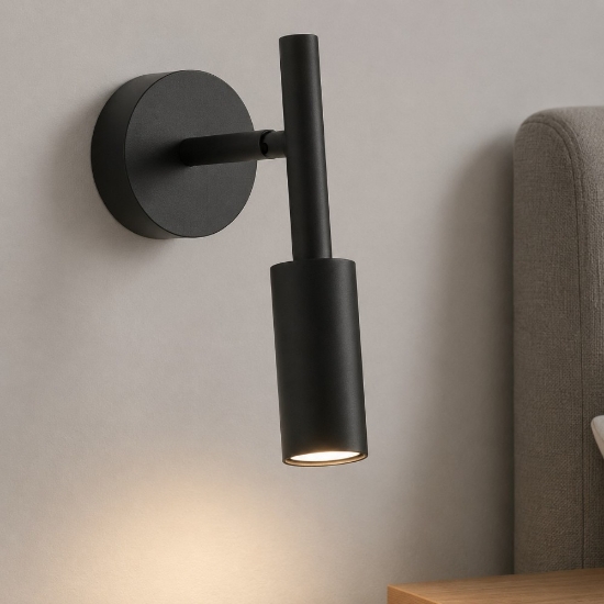 Applique da comodino camera da letto nero orientabile led 3000k