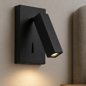 Applique orientabile per camera da letto led 3000k nero