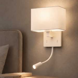 Ap shadow ondaluce applique per comodino camera da letto doppia luce bianca