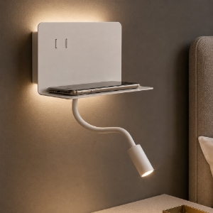 Ap stan ondaluce applique camera da letto bianca porta usb led orientabile