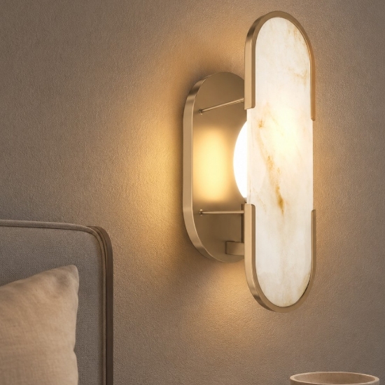 Maytoni marmo applique per camera da letto colore oro