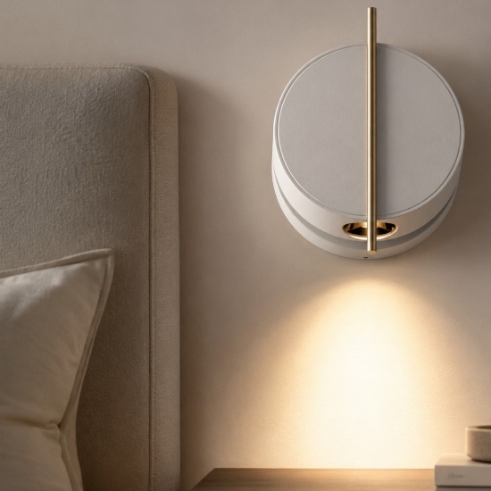 Maytoni nuance applique da comodino led 3w 3000k bianco tondo