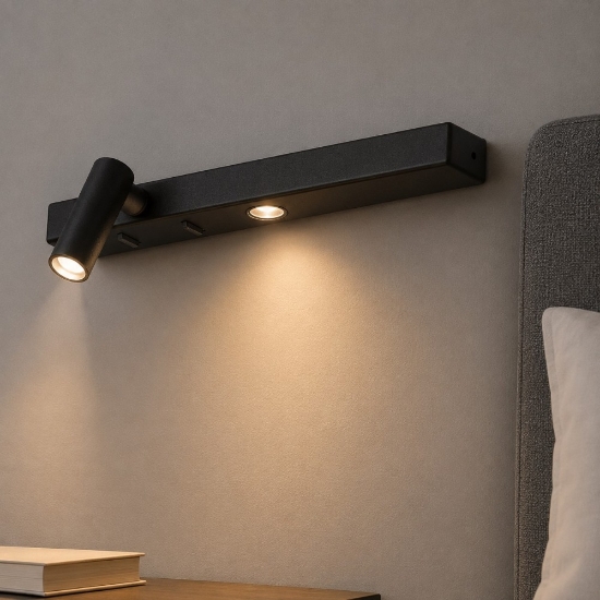 Ideal lux bonne nuit-1 applique nera per camera da letto orientabile led 3000k