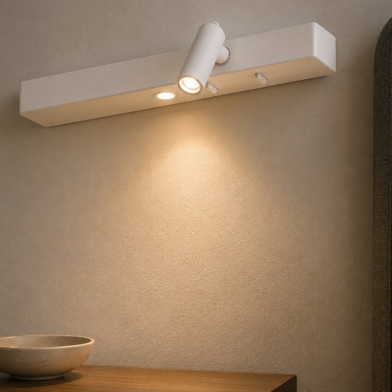 Bonne nuit-2 ap ideal lux applique comodino camera da letto bianca led 6.5w 3000k