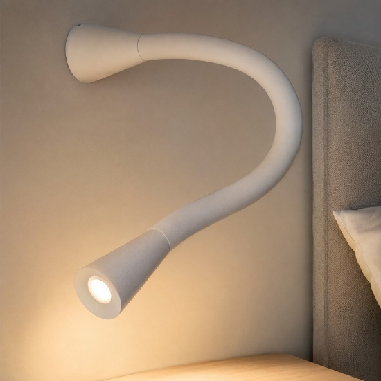Linea light snake w1 applique led 2w 3000k bianco orientabile