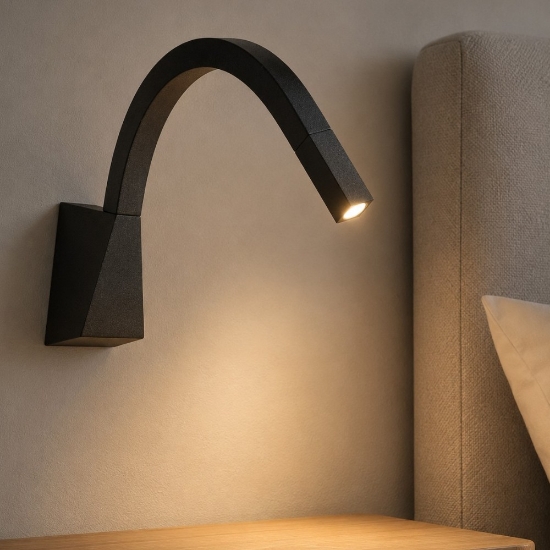 Applique snake w3 linea light nero led 2w 3000k orientabile