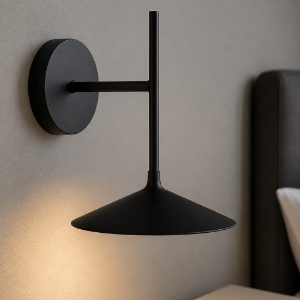 Applique da comodino poe led 3000k nera moderna