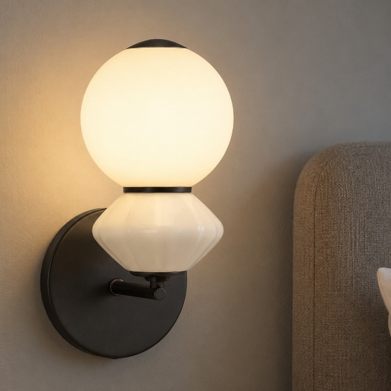 Applique per camera da letto led 3000k vetro ceramica