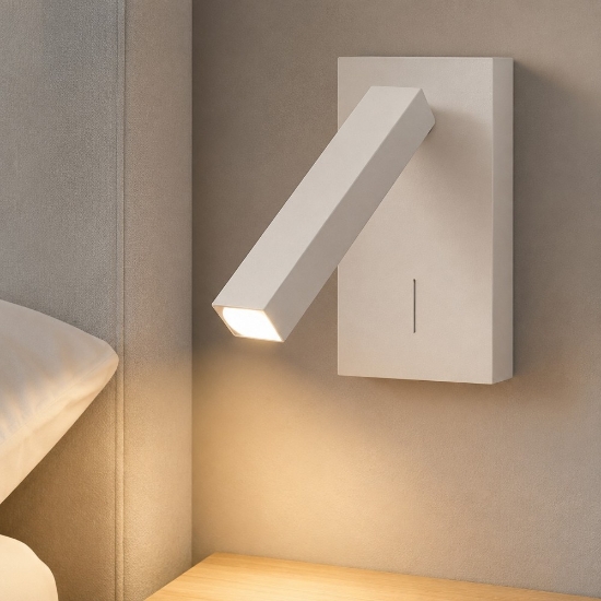 Applique comodino camera da letto bianca led 3000k orientabile